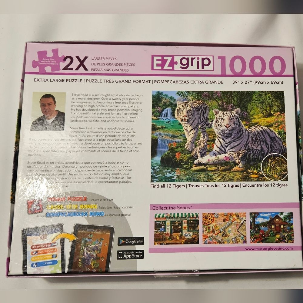 1000 Piece Puzzle, XL, Tiger, EZ Grip - Picture 2 of 2